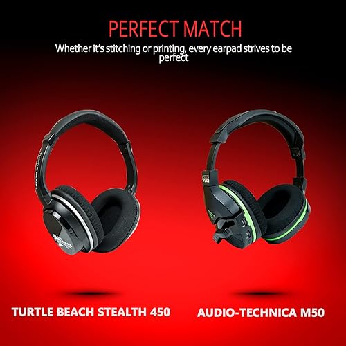 Miniatura 6 de Krone Kalpasmos Almohadillas de repuesto de tela transpirable para Turtle Beach Stealth 700600520, almohadillas de repuesto de Audio Technica para