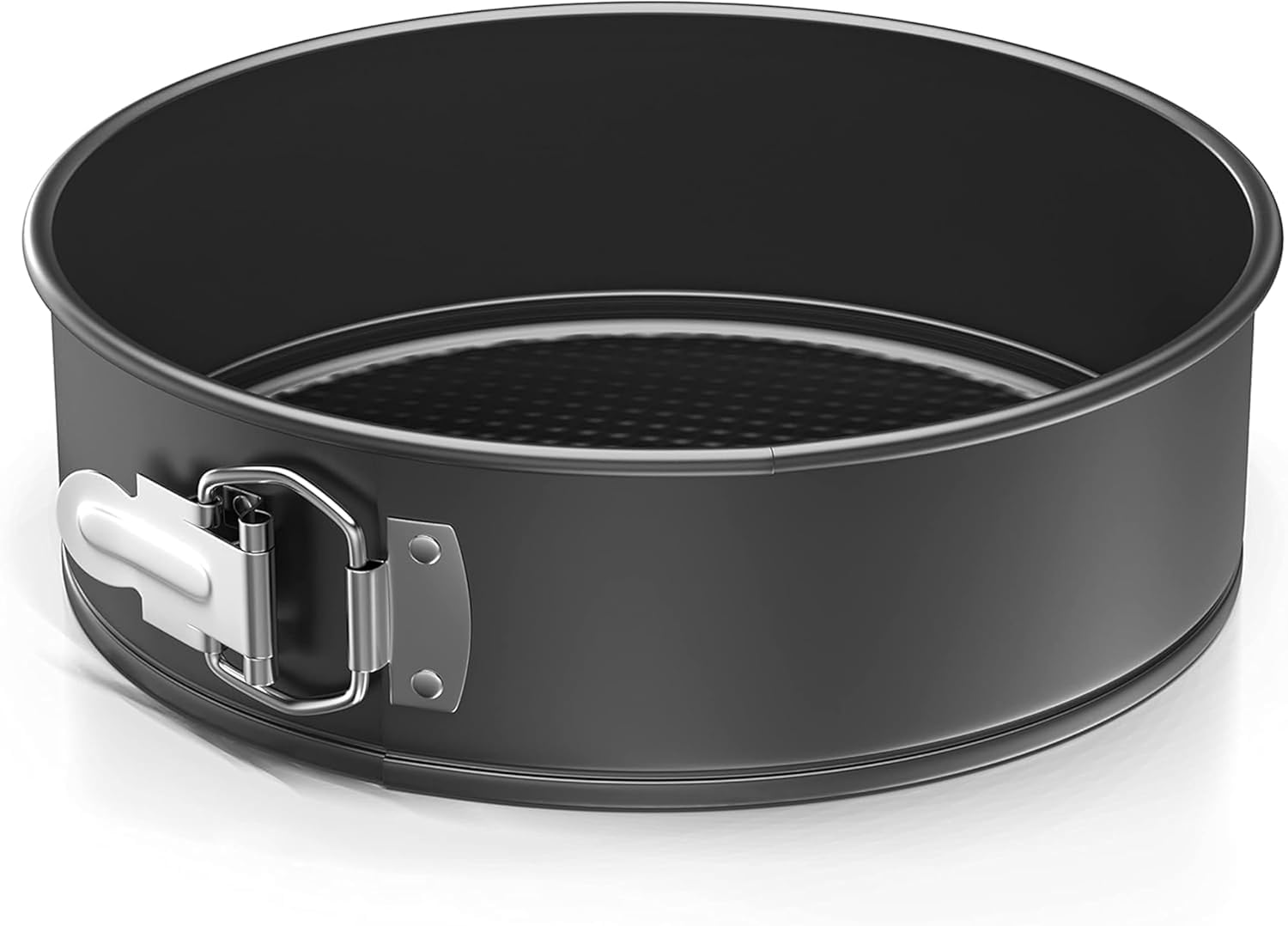 7 Inch Non-Stick Round Cake Pan – Teflon Coated, Carbon Steel Mini Baking Pan for Cheesecakes, Pies, Quiches, and Small Desserts – Oven & Microwave Safe – 1 PCS Black