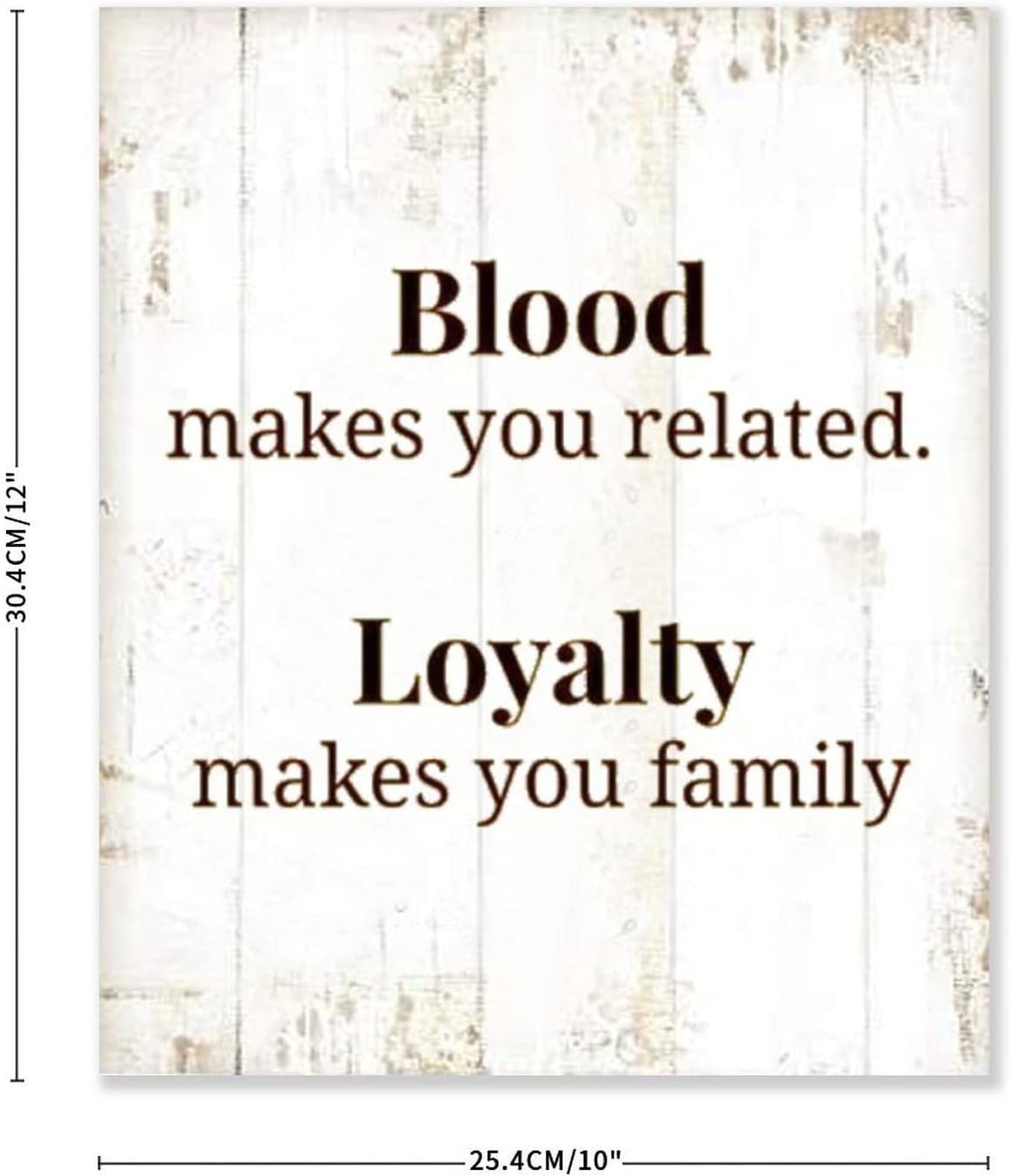 Vintage Wood Sign Blood Makes You Related Loyalty Makes You Family Funny Kitchen Home Farmhouse Living Diningroom Wood Wall Decor Signs Shabby Chic Wooden Plaque with Quotes 10×12 in