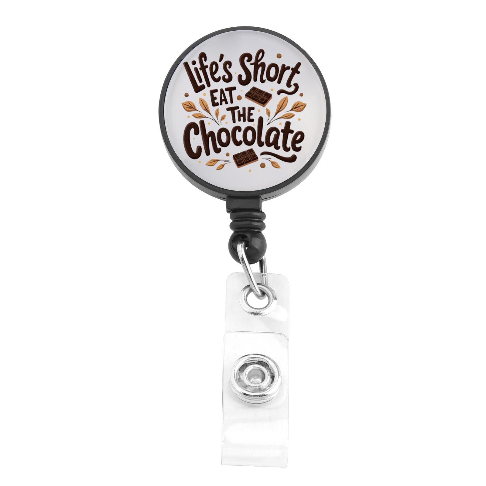 BNQL Chocolate Badge Reel Lift's Short Eat The Chocolate Gift for Chocolate Fans Sweet Treats Badge Retractable Reel Id