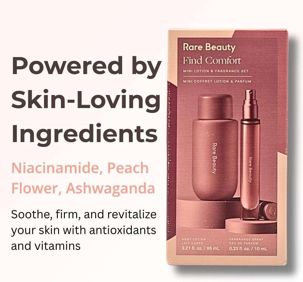 Rare Beauty Mini Find Comfort Lotion & Fragrance Set: Find Comfort Hydrating Body Lotion Mini & Find Comfort Eau de Parfum