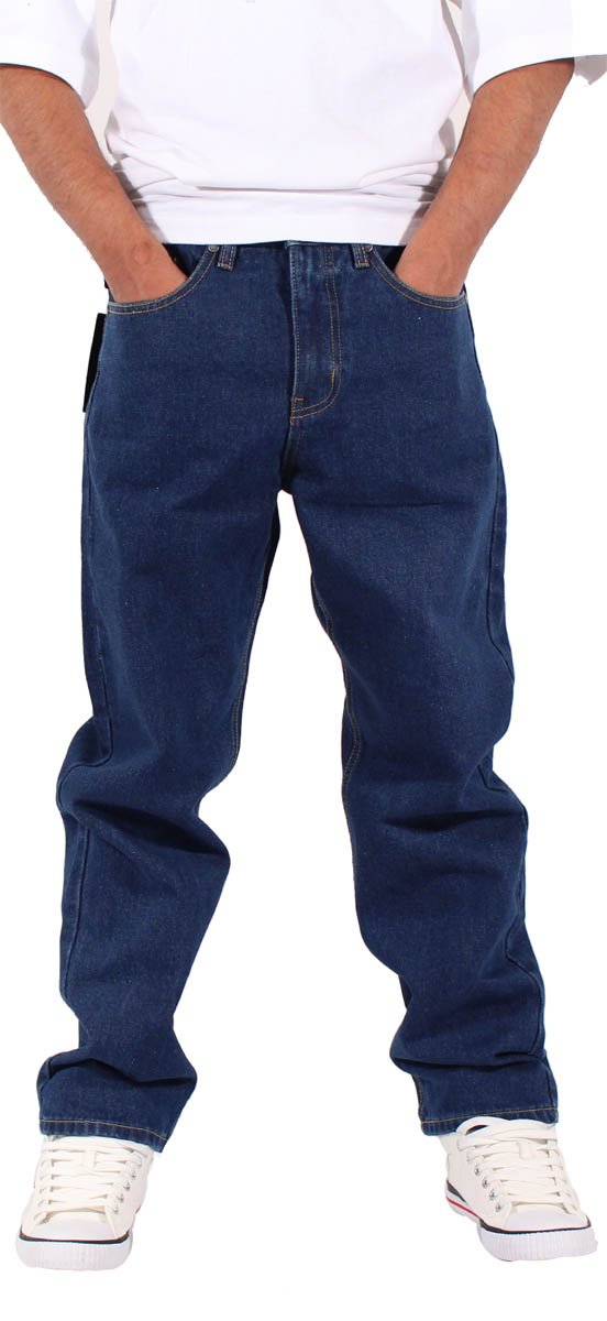 Peviani Men's Georgio Comfort Straight Fit Cotton Denim Jeans, Black, Stonewash Blue, Indigo, Red (UK, Waist & Inseam, 44, 31, Indigo)