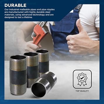 Supply Giant OQCM3060 6 Long Black Steel Nipple Pipe Fitting with 3 Nominal Size Diameter