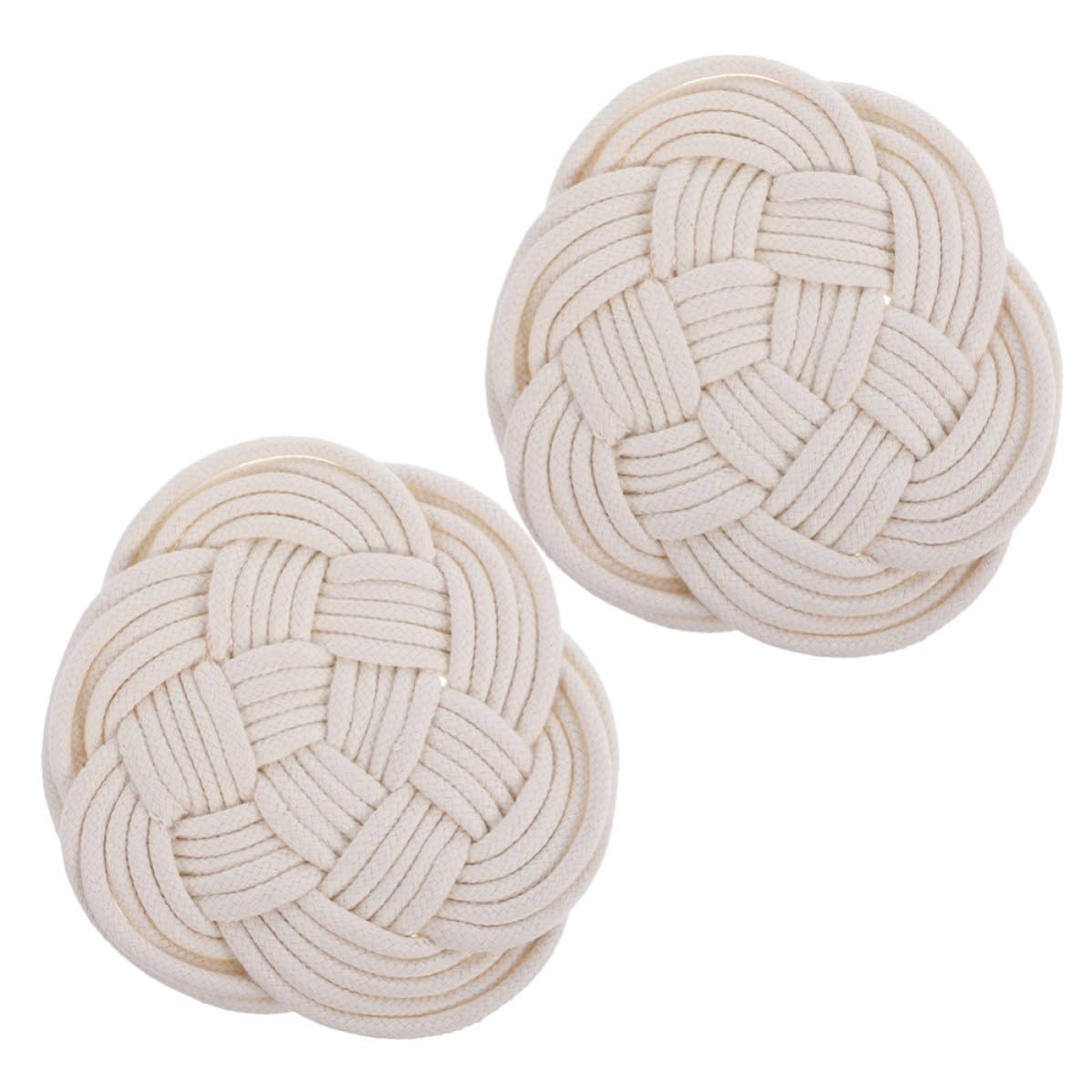2pcs Beige Cotton Woven Nail Display Holder for Photo Background | Flax and Cotton Thread, Portable Versatile Display for Fake Nails and Handmade Crafts, Meticulously Crafted