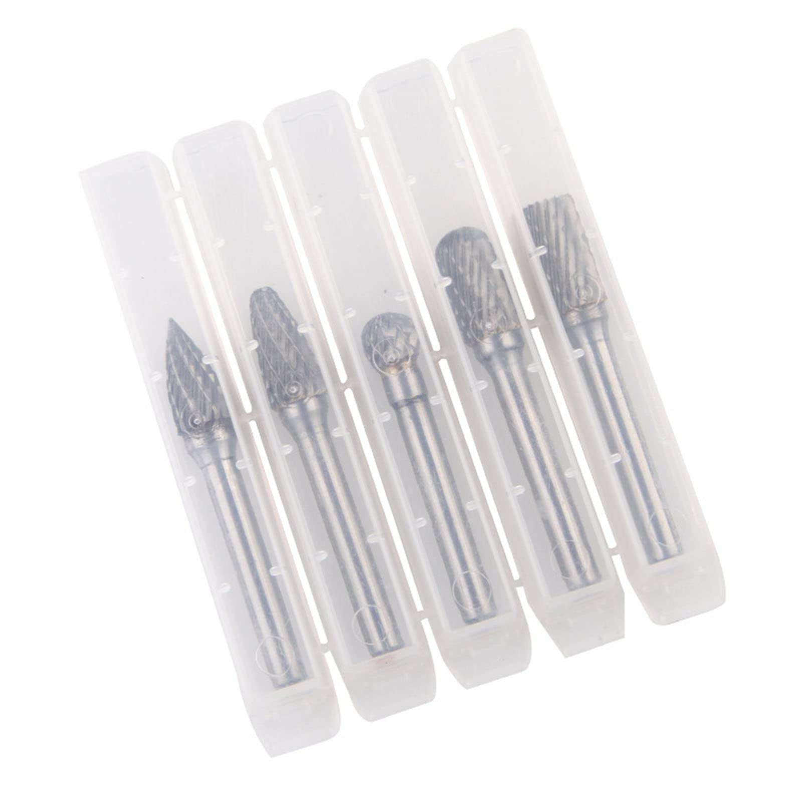 BIGP Set di 5 Frese rotanti in metallo, Set Frese Rotative, Frese rotative in metallo duro con gambo da 6 mm, Fai Da Te Lavorazione del Legno Trapanatura Intaglio Incisione Bava Rotante