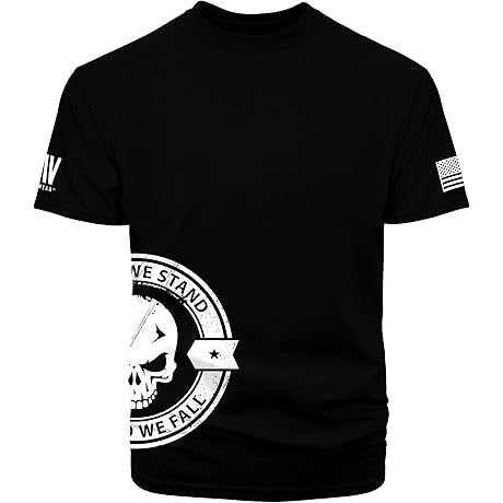 Side Print Divided We Fall Patriotic T-Shirt