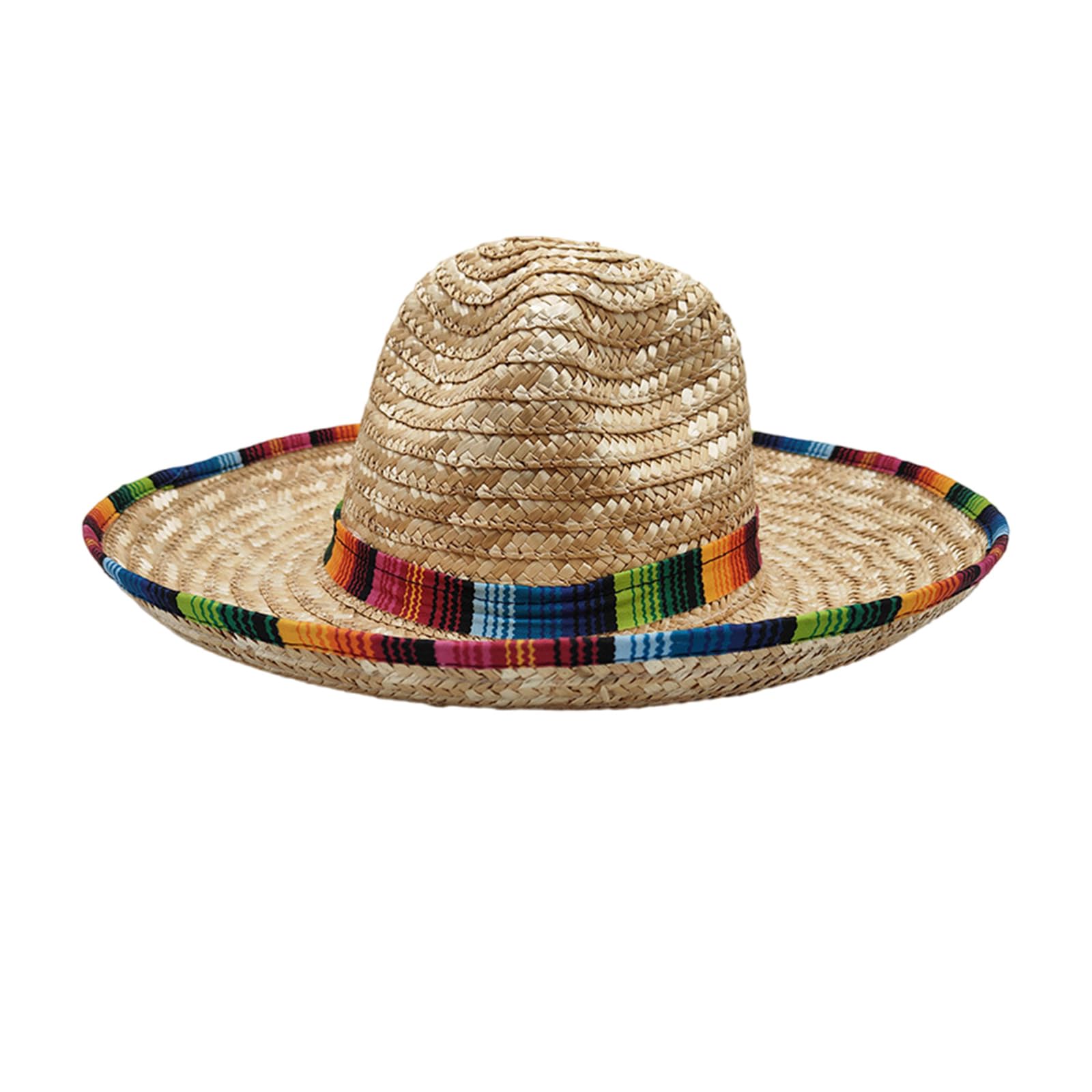 MICFENY Ethnic Straw Sun Hat For Men Women Unisex Mexico Sombrero Hat with Wide Brims Beach Festival Accessories