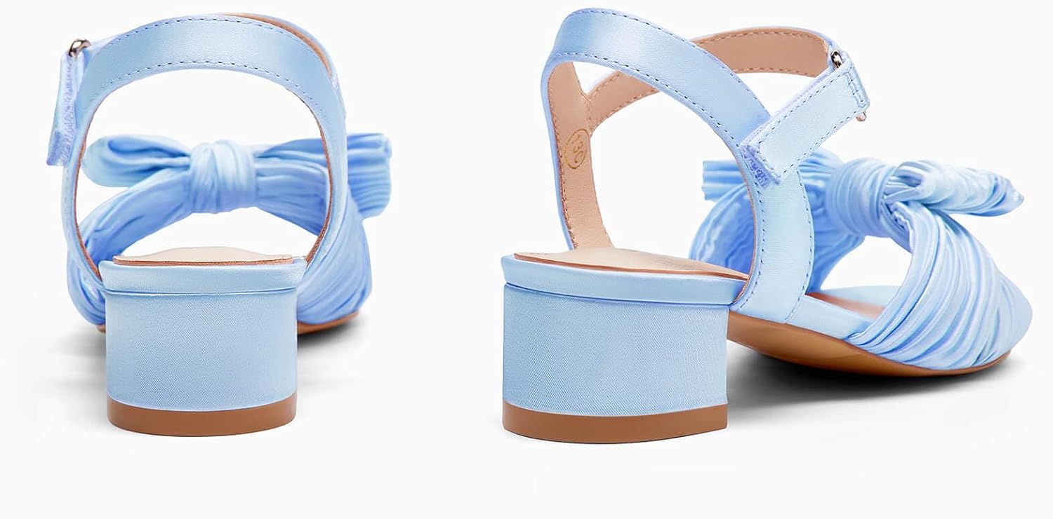 Coutgo Girls Sandals Bow Open Toe Chunky Low Heel Dress Shoes Flower Girl Wedding Party Shoes