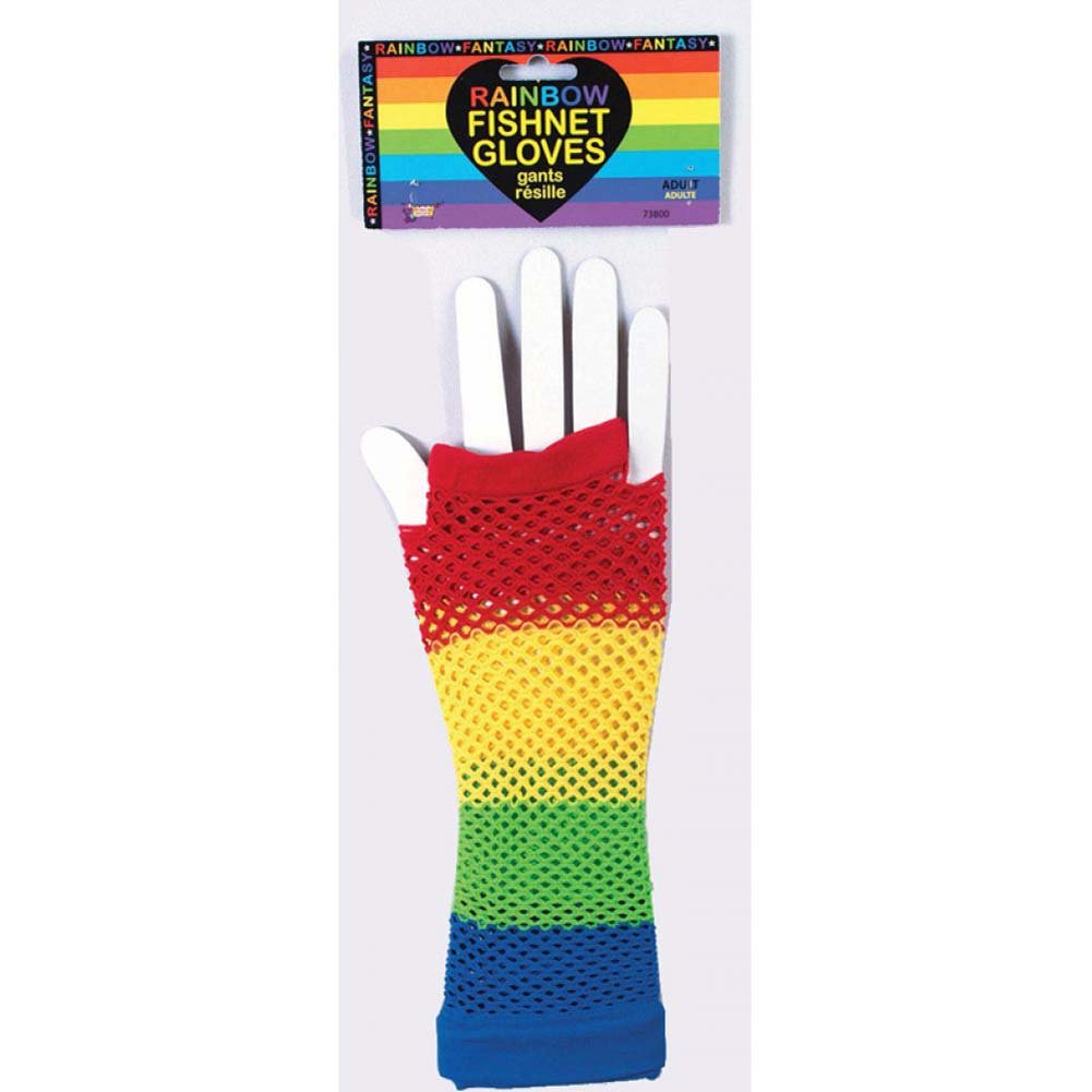 Forum Novelties 73800 Gloves-Rainbow Fishnet, Multi-Color, 8 x 6 x 4