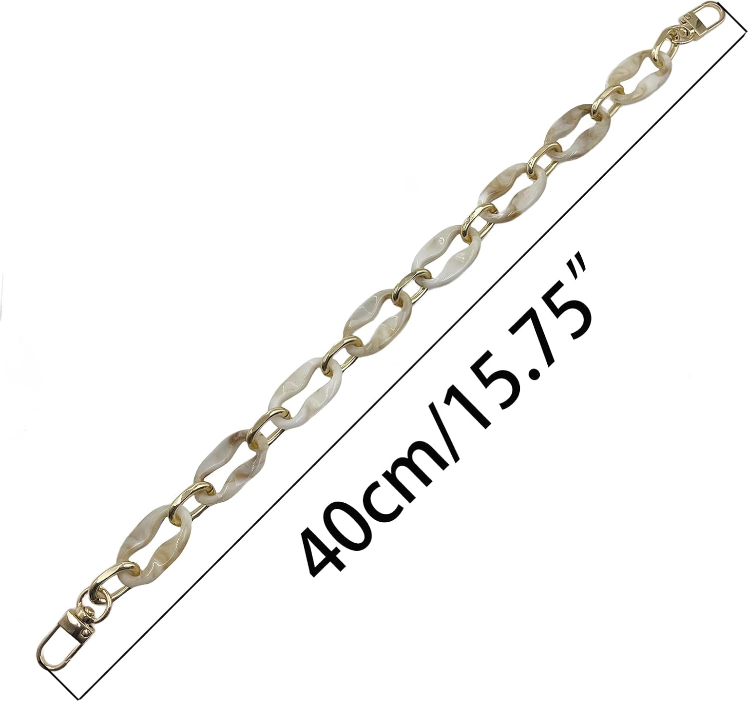 15.7 inch Purse Chain Strap Replacement Acrylic Purse Handle Stylish Bag Charms Chain Handbag Accessories DIY Craft(Light Brown and Beige) - Image 3