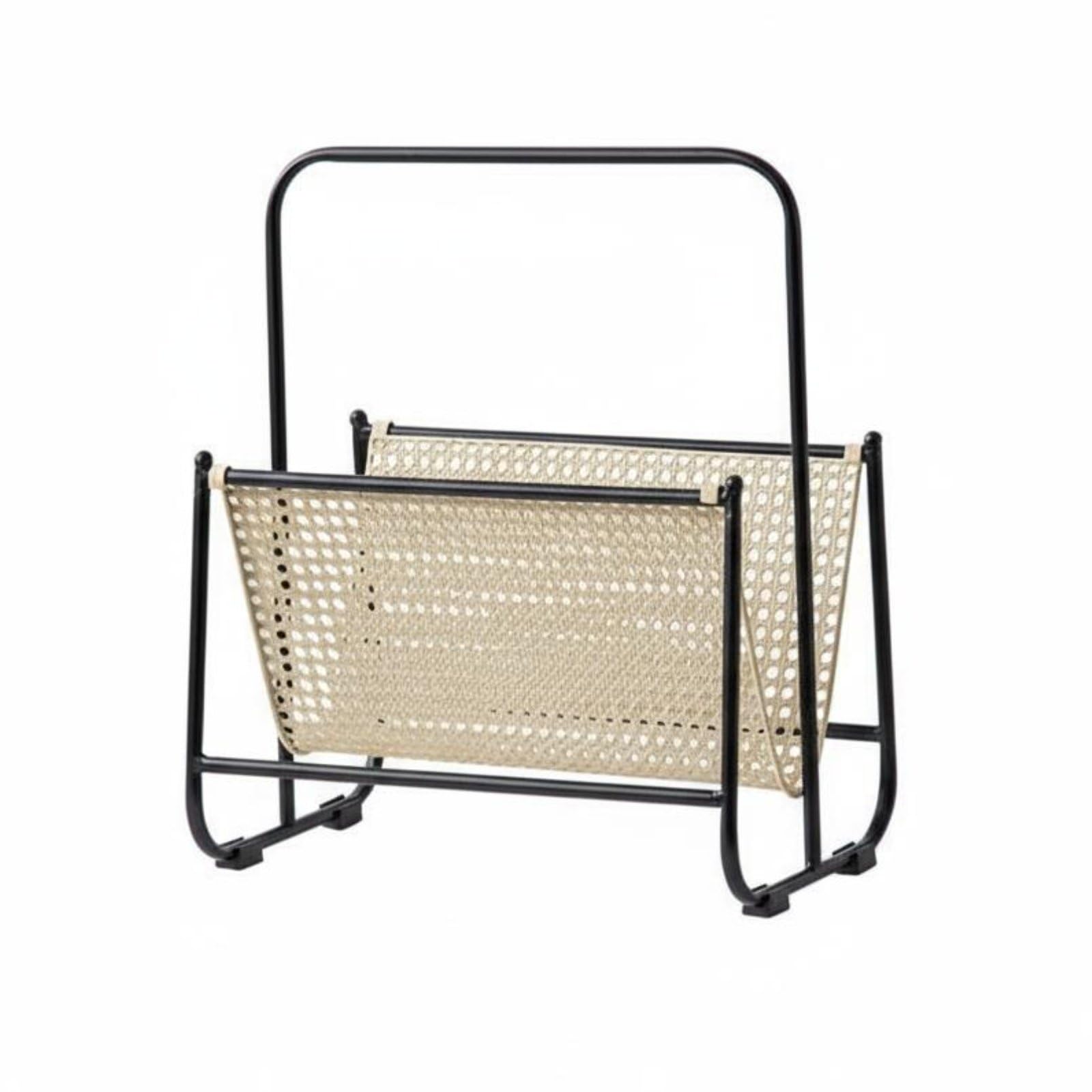 Revistero de Hierro Revistero Soporte Organizador Porta Revistas con Acabado Horneado Antióxido y Asa Redondeada para Transporte Apto para Hogar Estudio , Estilo Cuadrado