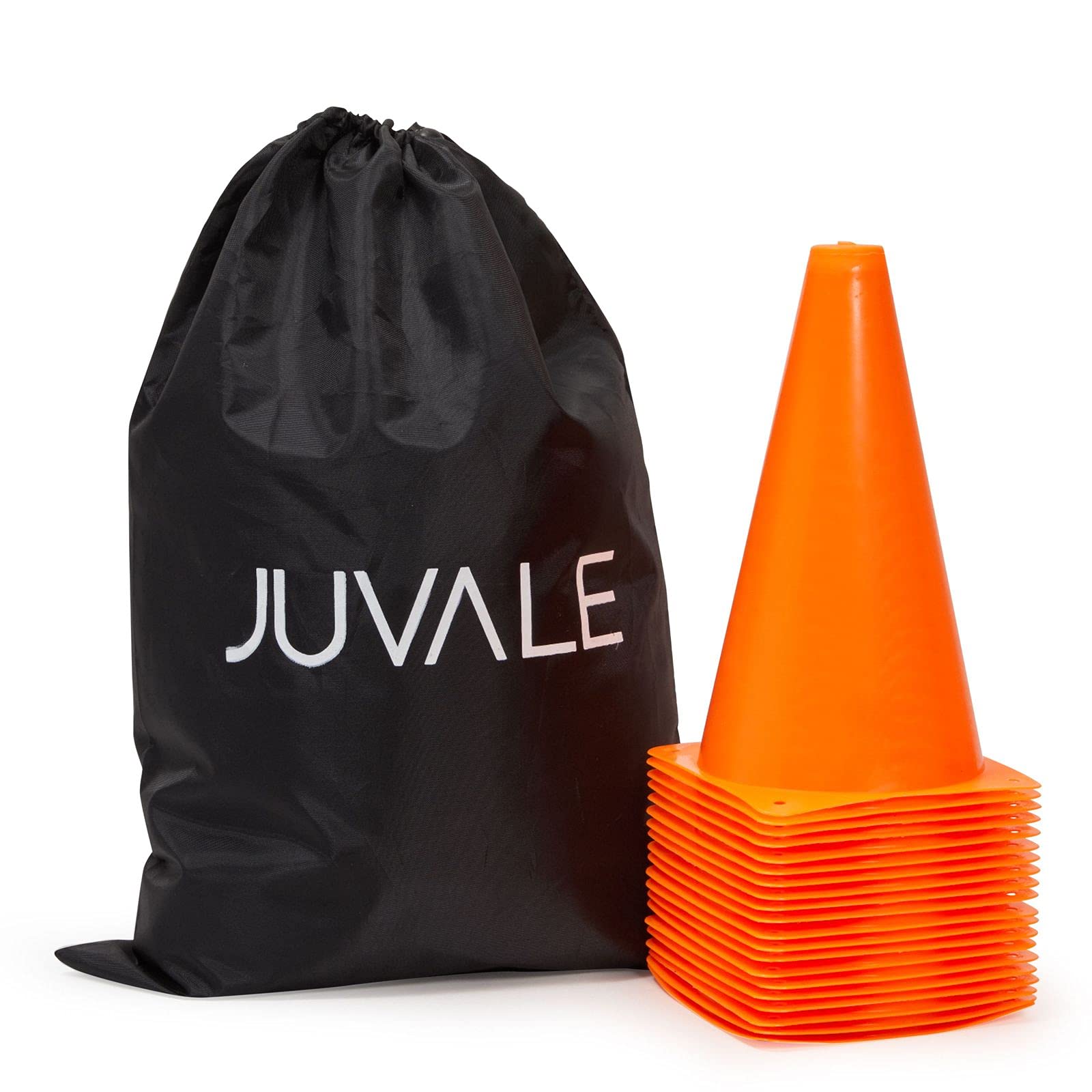 Orange Plastic Cones for Sports, Speed, Agility Training Equipment (9 In, 20 Pack)