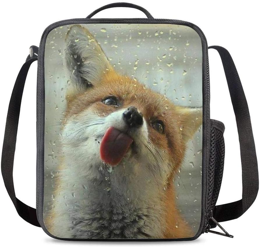 Funny 3D Fox Insulated Lunch Bag Cooler Thermal Lunch Boxes Snack Bag Food Container for School Beach Picnic
