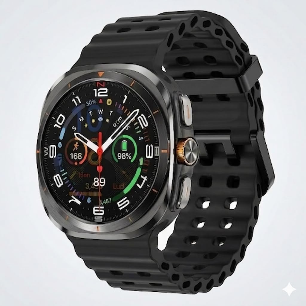 Smartwatch Microwear MA27 Watch Ultra, Tela IPS 47mm, GPS Integrado, A Prova D'Água IP68, Bluetooth, Bússola, Relogio Inteligente Feminino e Masculino (Preto)