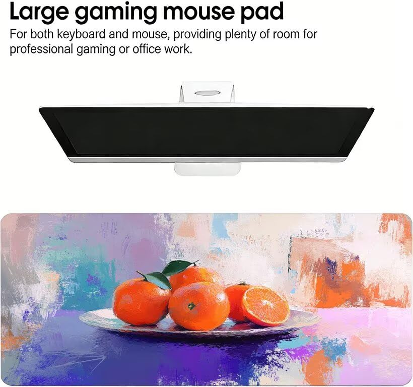 Podkładka pod mysz do gier Abstrakcyjna Podkładka pod mysz XXL Fruit 1400 x 600 x 3mm Poprawa precyzji i szybkości, podkładka pod mysz do gier antypoślizgowa gumowa podstawa, do dekoracji Burea DZ-107