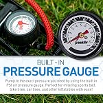 Franklin Sports High Pressure Foot Pump, Black/Red