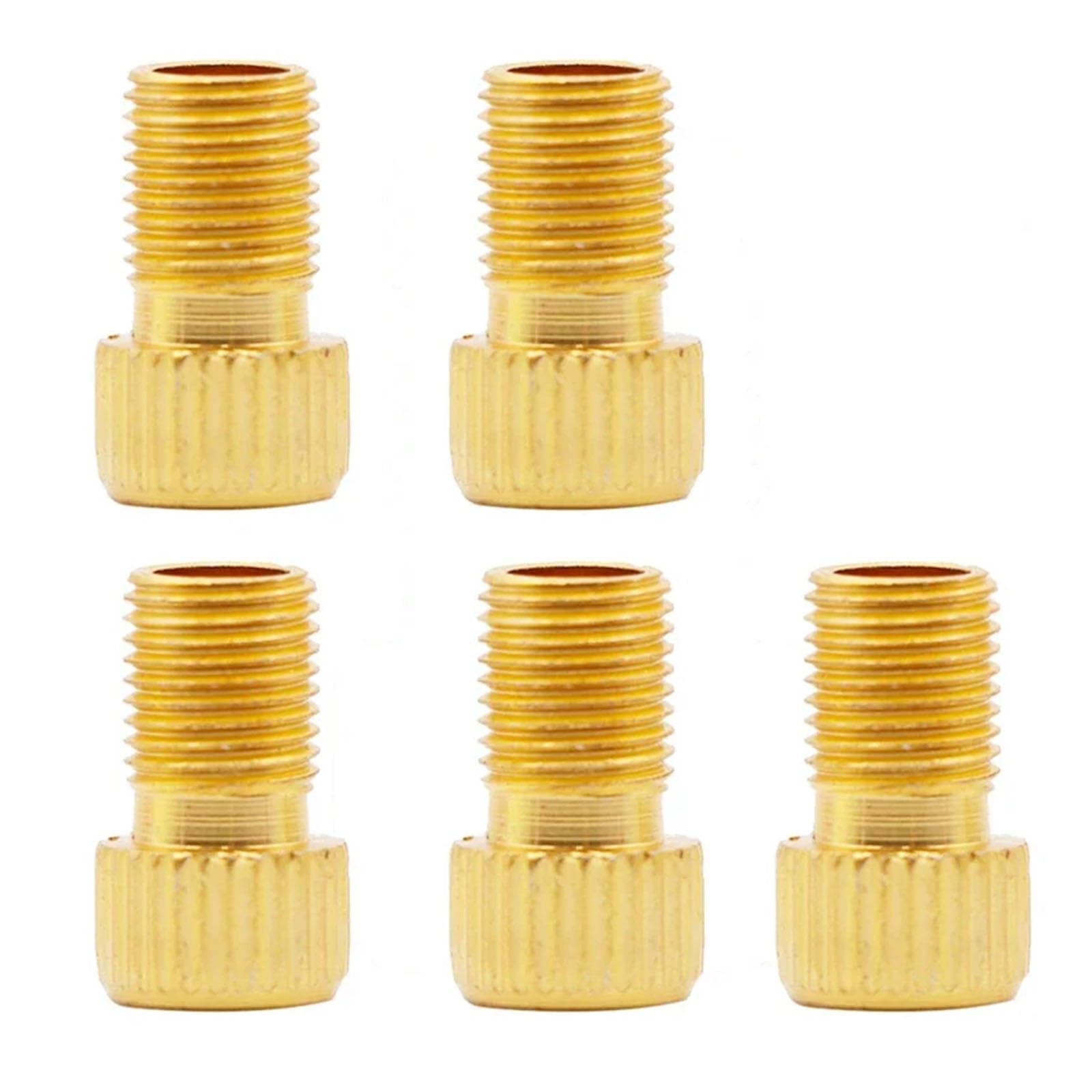 Dymkie A-5Pc 5Pc F/V To A/V Valve Adapter Bike Value Converter Presta Schrader Golden Tire French Bicycle Accessories(A-5Pc)