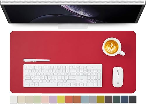 Miniatura 54 de Tapete de escritorio de piel antideslizante de poliuretano (PU), para organización de escritorio y accesorios, ideal para alfombrilla de mouse y de