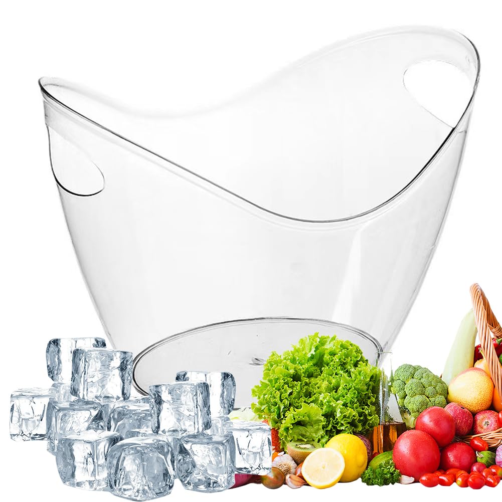 Seau à glace transparent de 3,5 L pour champagne et bière - Seau de conservation de glace pour fêtes, événements et bars à domicile