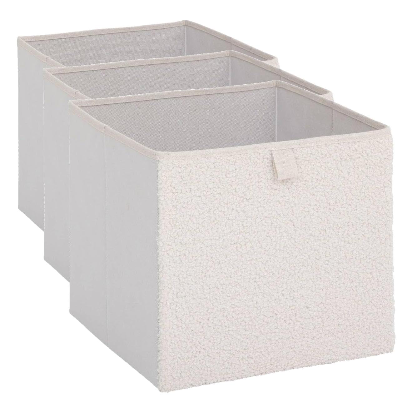 Boîte de rangement bouclette blanc 31x31cm Mix 'n' Modul 5five lot de 3