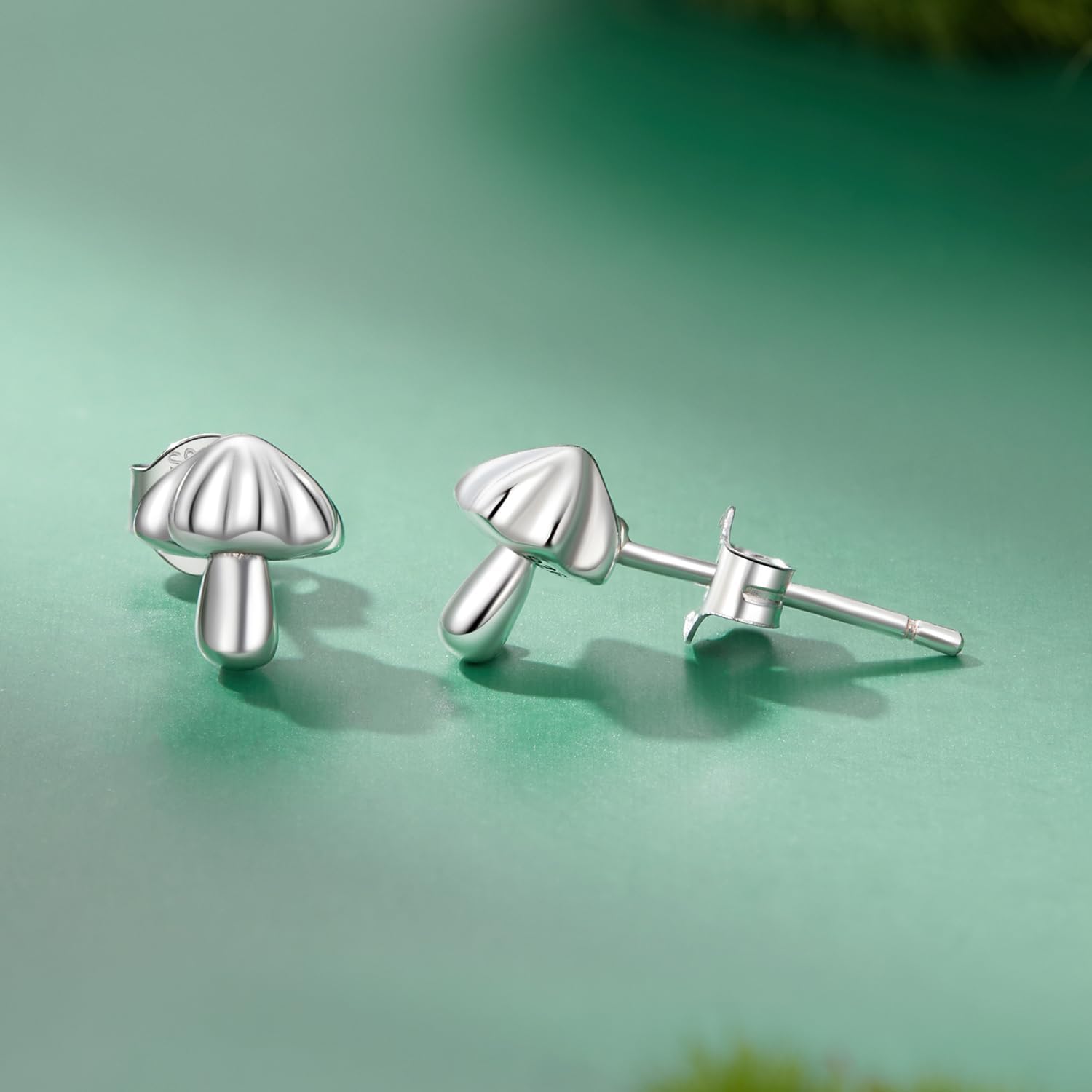 Shysnow Mushroom Earrings for Women 925 Sterling Silver Small Cute Freshwater Pearl Mushroom Stud Earrings Mushrooms Accessories Jewelry - Image 3
