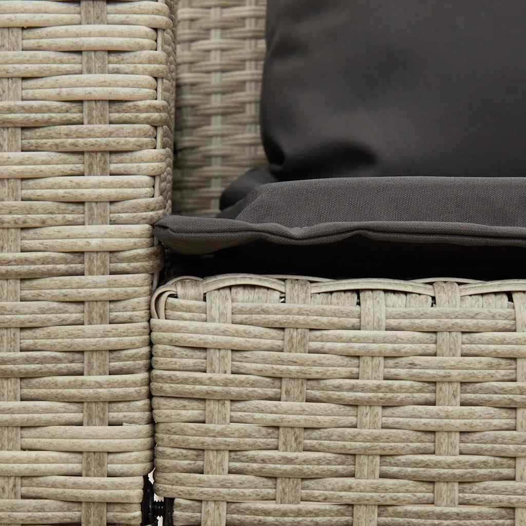 vidaXL Divano da Giardino con Cuscini 5 Posti Grigio Chiaro Polyrattan, Divano da Esterno, Divano da Giardino a 5 posti, Divano da Esterno a 5 posti