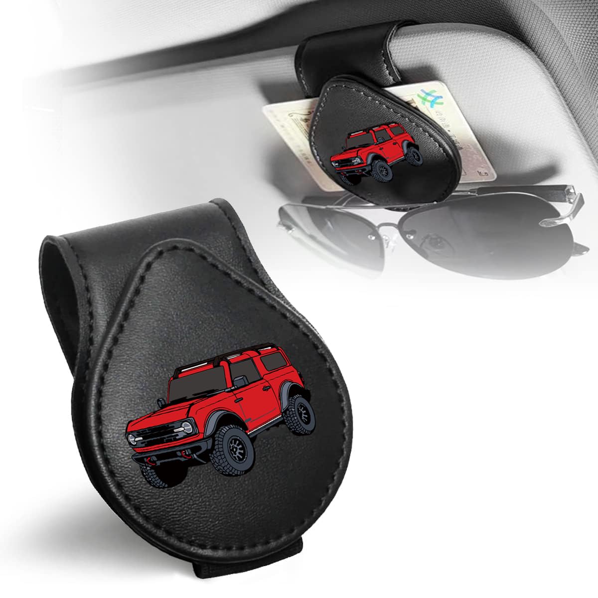 Photo 1 of GUIILAN Leather Sunglasses Holder for Car
