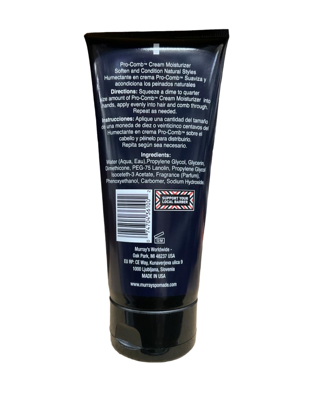 Murray's Pro-comb Cream Moisturizer Hair Softener, 4 Oz