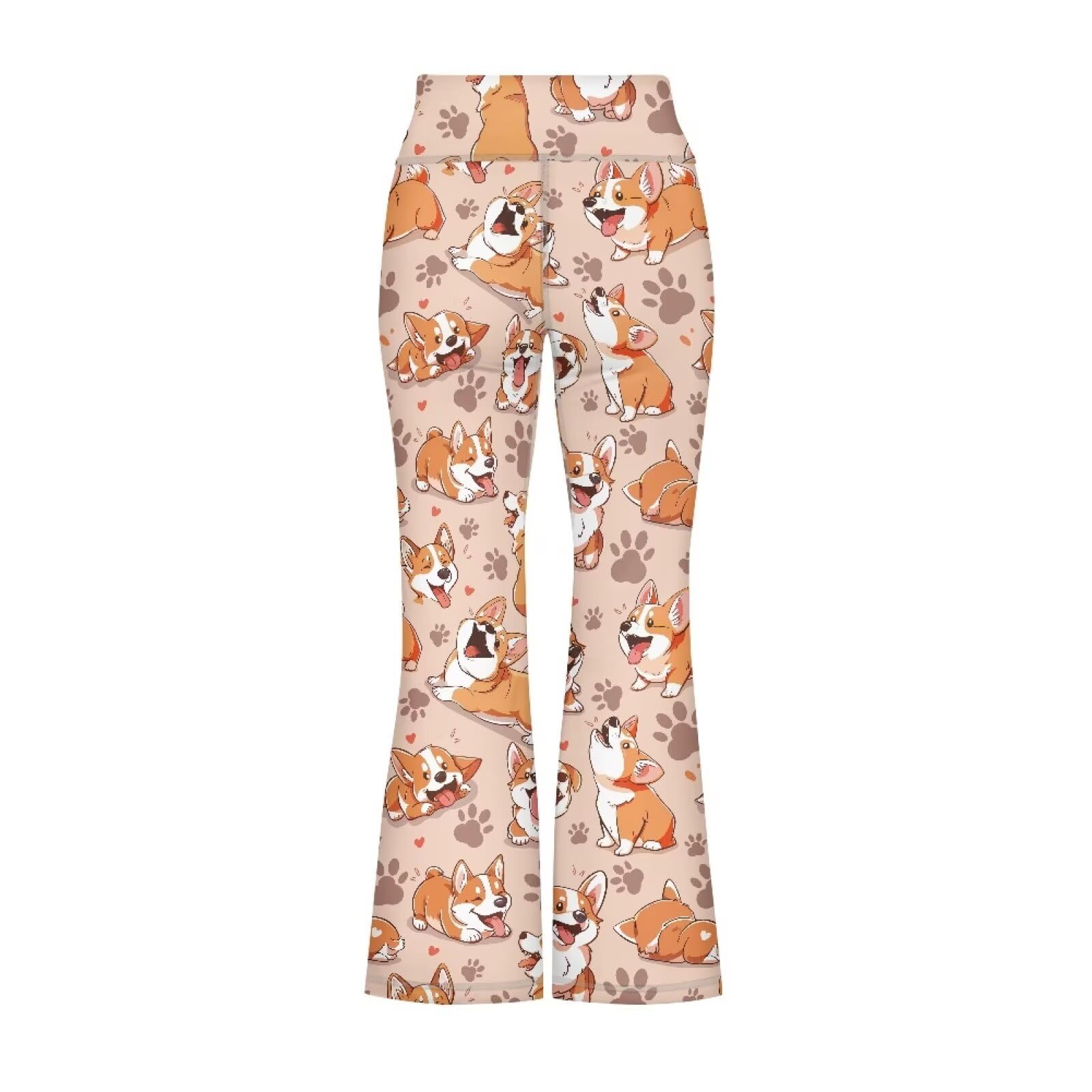Yruonazao Cute Pants for Teen Girls Yoga Pants Size 13-14 Corgi Kids Clothes Girls Flare Leggings High Waisted Yoga Bootcut Pants Full Length Bell Bottoms for Yoga,Pilates,Workouts,Running,Cycling