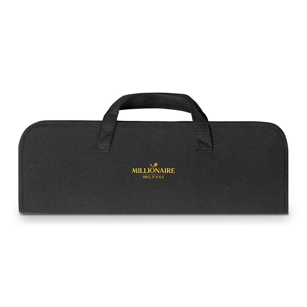Mikamax – Millionaire BBQ Tools – Zestaw do grilla 5 szt. – Zestaw Narzędzi Do Grilla – Zestaw Akcesoriów Do Grilla Z Etui – Zestaw Naczyń Do Grilla – Akcesoria Do Grillowania BBQ – Zestaw Do Grillowania Dla Szefów Kuchni, Na Kemping, W Kuchni, Na Przyjęc