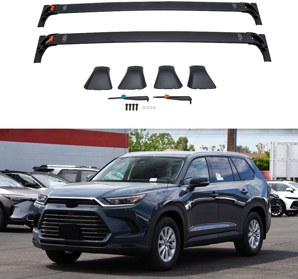 Upgrade Roof Rail Rack Cross Bar Crossbar Fits for All New Toyota Grand Highlander 2024 2025, 2Pcs Aluminum