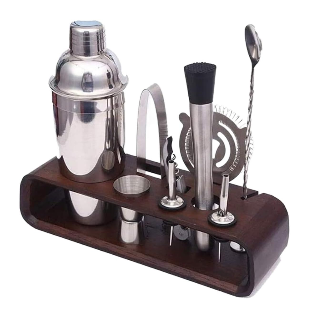 Cocktailset Cocktailshaker, 10-teiliges Cocktail-Shaker-Set Mit Ständer, Barkeeper-Set Aus Edelstahl, Bar-Werkzeug-Set Barkeeper Barset