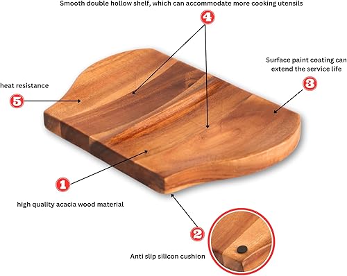 Miniatura 2 de Soporte para cuchara para estufa con pies de silicona antideslizantes, soporte para cuchara de cocina para encimera de cocina, soporte de cuchara de