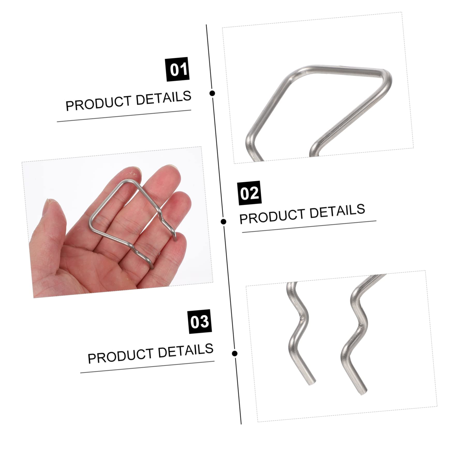 Ganci per Pannello Forato Facili da Installare in Acciaio Inossidabile Argento 12 Pezzi per Esposizione e Organizzazione di Attrezzi e Materiale Sportivo