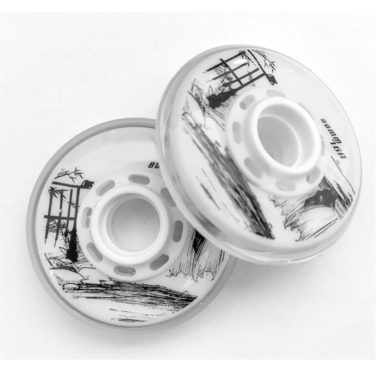 Genérico Ruedas de Repuesto para Patines en Línea Exterior Interior 76A 72 mm 76 mm 80 mm en Línea Alta Elasticidad Resistente Al Desgaste Paquete de 8