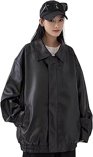 [blue beryl] [ブルーベリル] フェイクレザージャケット ブルゾン レディース PUレザー ゆったり ジップアップ 防寒 裏地付 BB052