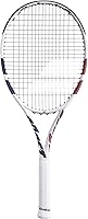 Babolat Boost Drive Strung Tennis Racquet - Lightweight Graphite for Beginners, Enhanced Control & Comfort (White/Blue/Orange)