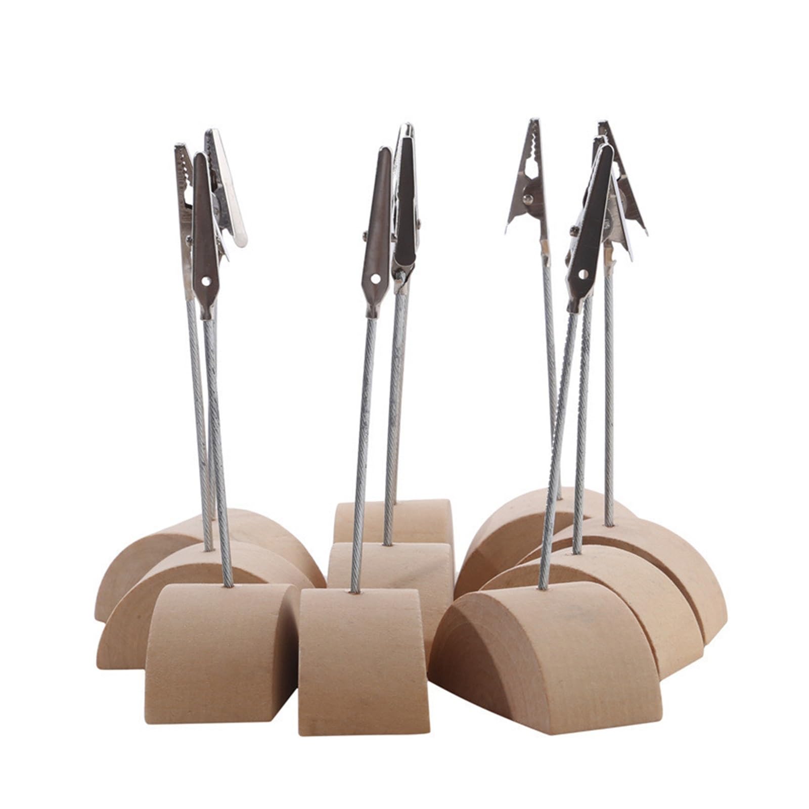 Lujauey Memo Clip Holder 20Pcs Portable Wooden Place Card Holder Clips Wedding Table Photo Memo Number Name Base for Wedding Party Office Memo(C)