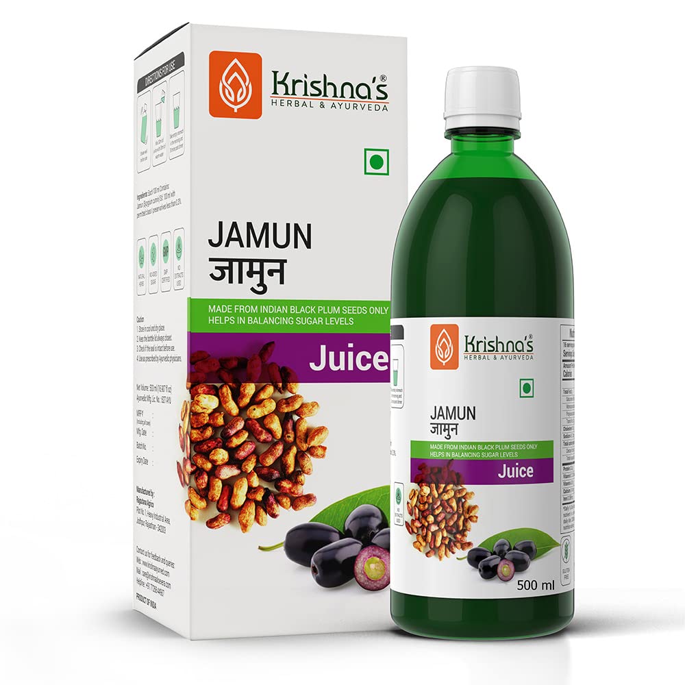KRISHNAS HERBAL & AYURVEDA Jamun Juice-500 Ml|(Pack Of 1)|Ayurvedic Way To Manage Blood Sugar|Good For Metabolic&Digestive Health (B07Z1VQFVH) Amazon Price History, Amazon Price Tracker