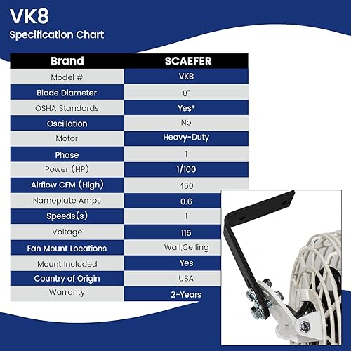 Miniatura 4 de Schaefer versa-kool Circulación Fan8en., 450CFM, Modelo # VK8