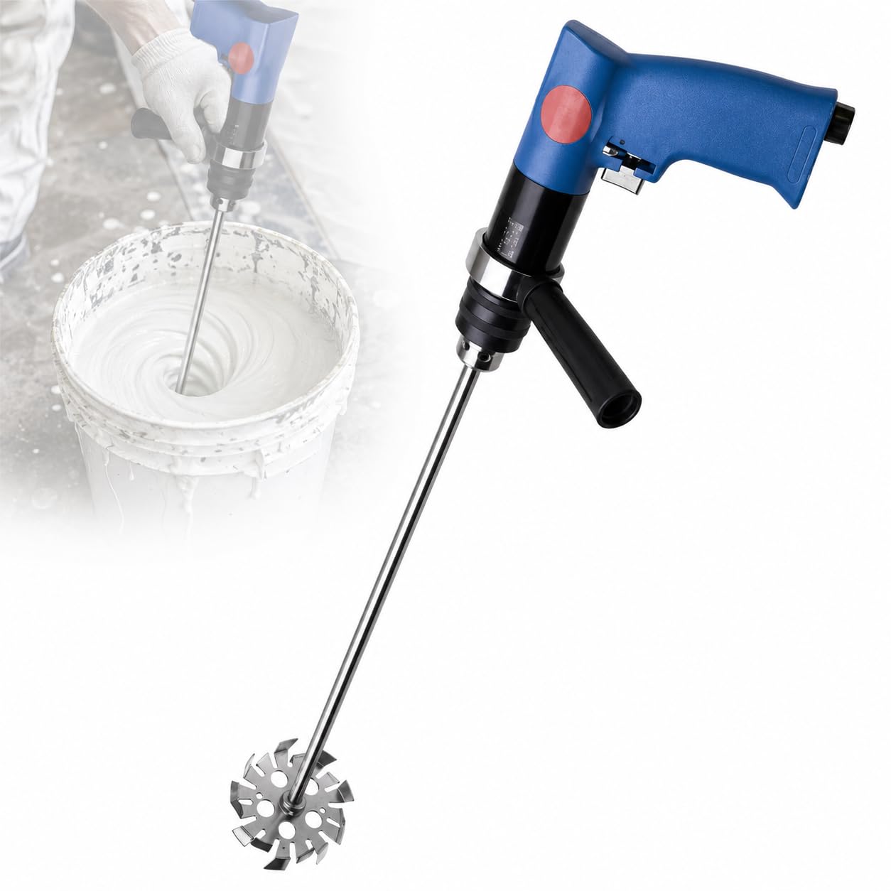 KJZQXYX Handheld Coating Mix Machine, Pneumatic Mixer Agitator,Paint Stirring Machine,with Stainless Steel Impeller,for Paint, Ink, Coating (impeller)