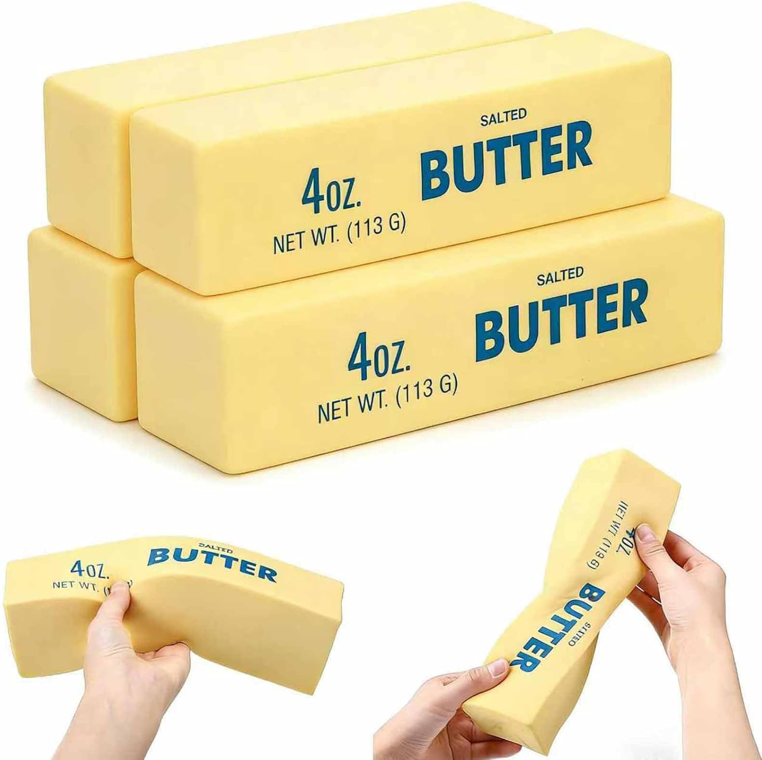 4 Pcs Slow Rising Butter Squishies Fidget Toys Adults, Slow Rebound Stress Balls Stress Relief & Fidget Toys for ADHD, Easter Basket Stuffers Easter Gifts