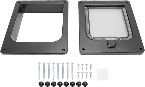Miniatura 5 de Jiawu Cat Door, 4 Way Locking Cat Flap for Interior Exterior Doors, Reinforced ABS Frame Pet Door for Cats & Doggy, Allows Convenient Movement