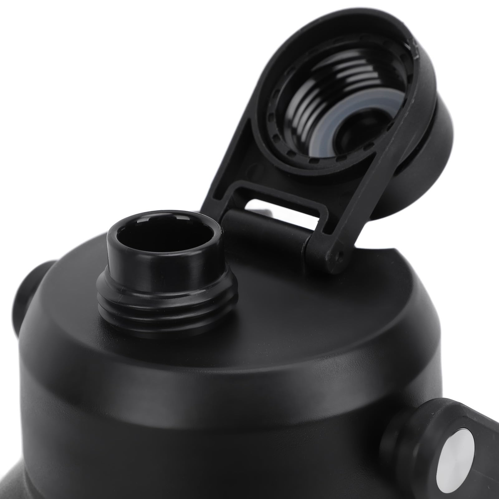 Botella de Agua Aislada de 1,9 L, Termo Deportivo de Doble Pared de Acero Inoxidable con Tapa de Pajita y Asa, Boca Ancha a Prueba de Fugas, Ideal para Gimnasio, Camping y Senderismo (BLACK)