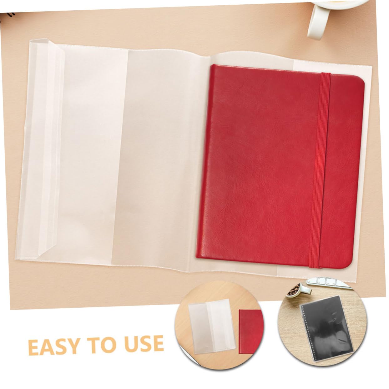 OSALADI 40 Piezas Unidades Funda Libros y Planificadores Transparente de Plástico Resistente Polvo y Arañazos Reutilizable para y Cuadernos