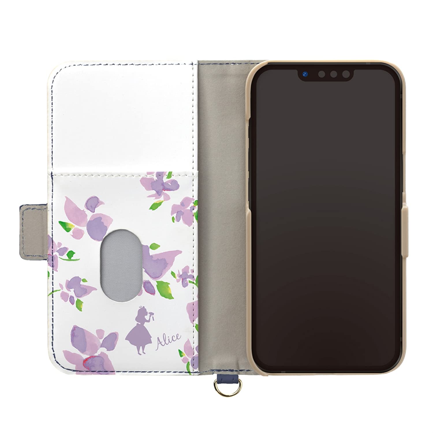 プレミアムスタイル PGA PG-DFP21N06ALC フリップカバー Disney アリス〔iPhone 13 Pro用〕