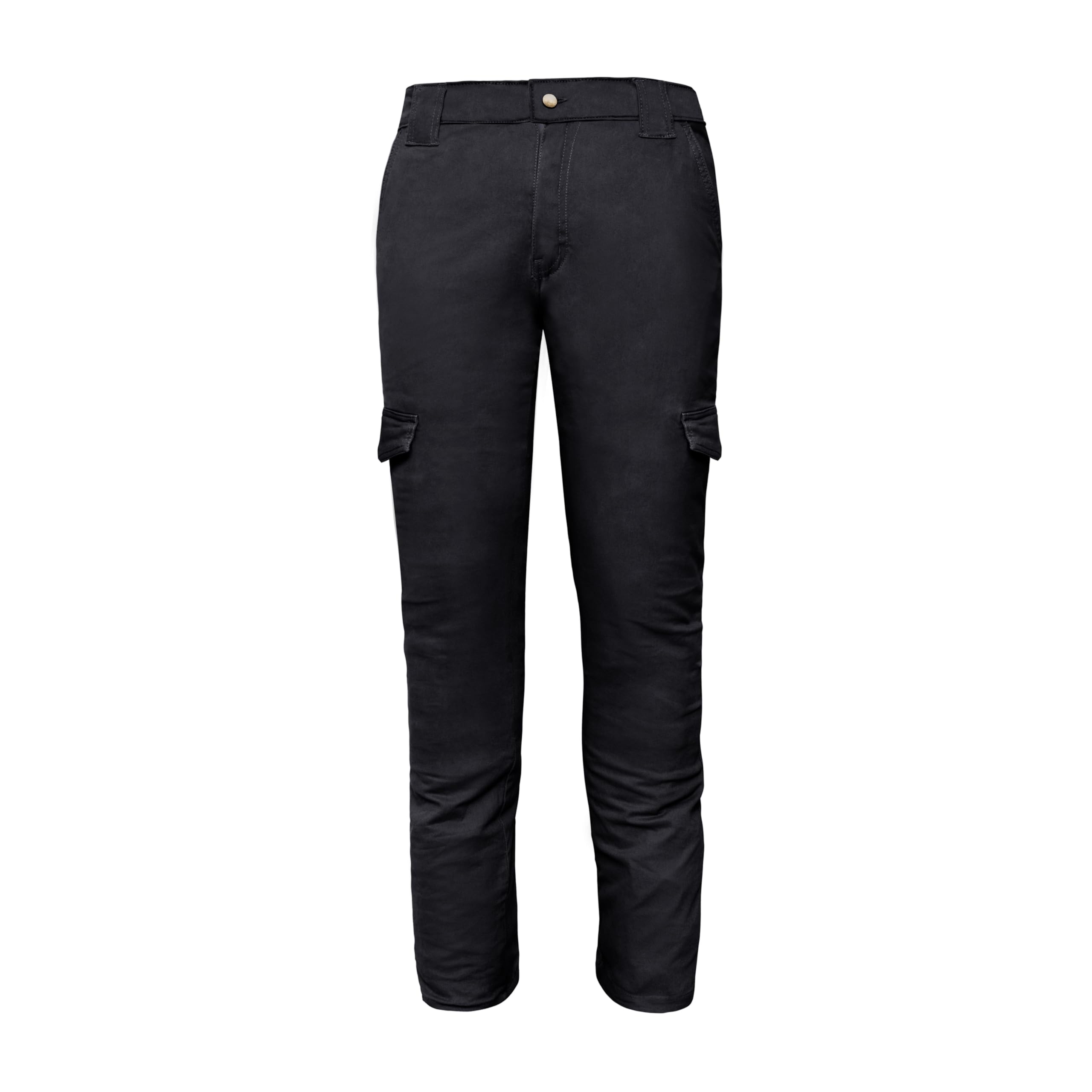 GREAT BIKERS GEAR - Mens Motorcycle Trousers with Protective Aramid Lining Fiber, with Free CE Approved Protectors Black