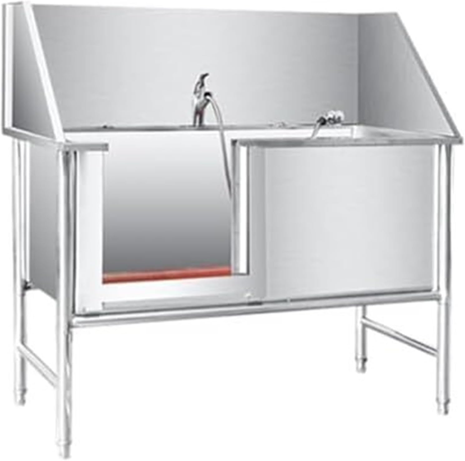 Foldable Dog Bathtub,Pet Washing Station, Pool,Professional Stainless Steel Grooming Tub(Depth 15.7in,47in/120cm)
