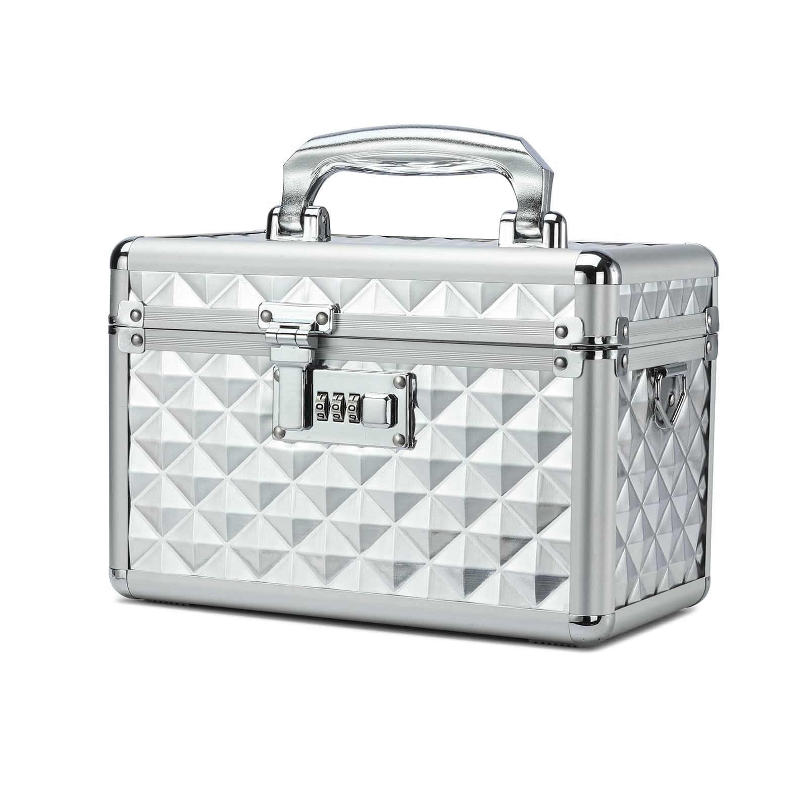 HEWEI WORKS Medication LockBox with Combination, Lockable Medicine Storage Box, Security Lock Box, Medical Organizer, Multipurpose LockBox for Home and Outdoor (Silver, Small)
