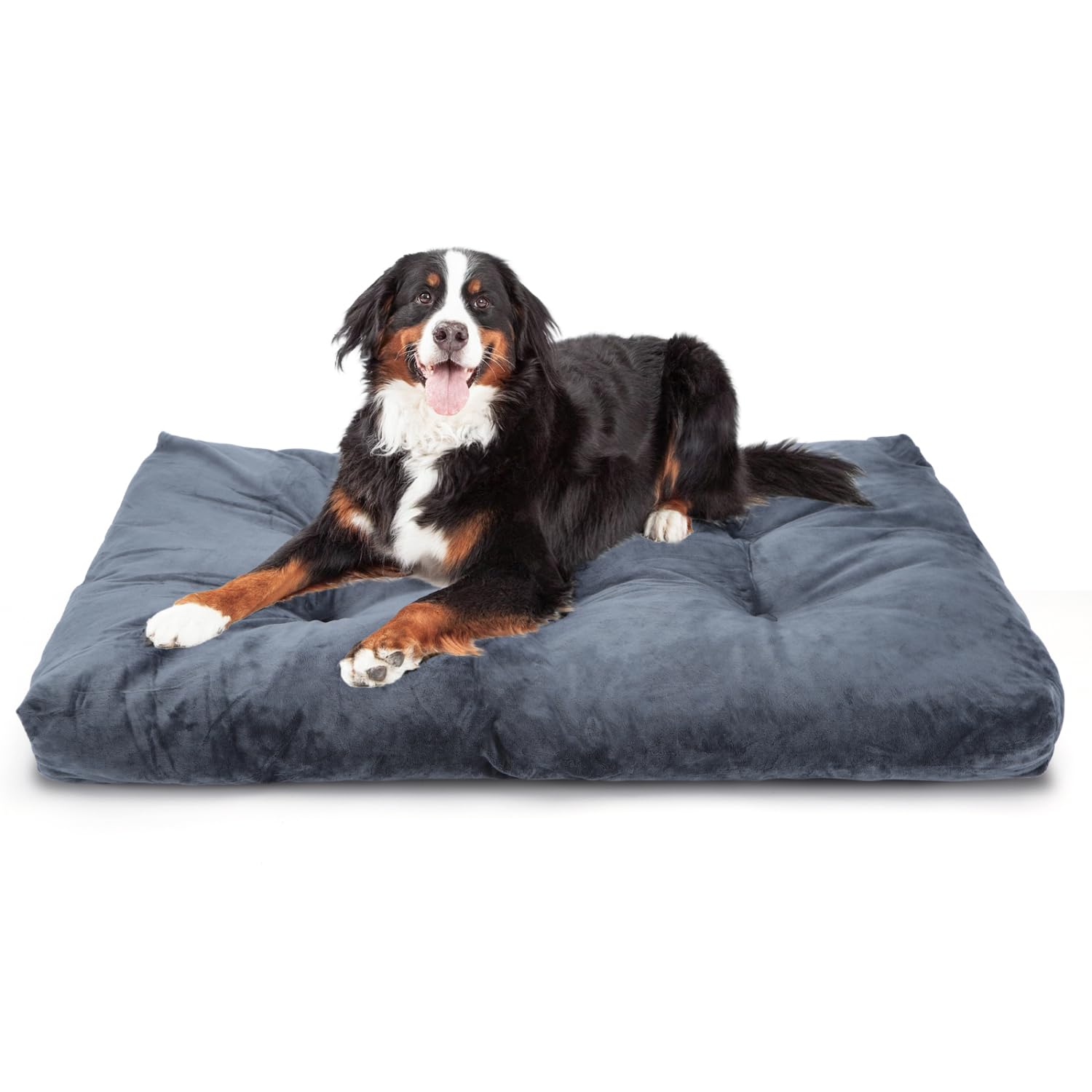 Nobleza Hundekissen Grosse Hunde, Hundebett Waschbar, Hunde Bett Plüsch, Weiche und Flauschig, Hundematte mit rutschfeste Unterseite, Haustierbett Hundematratze Dunkelgrau, 122x74cm